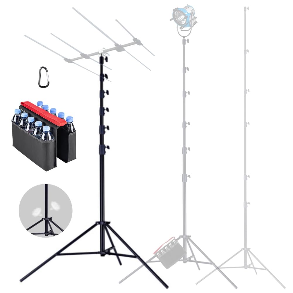 FOMITO Photography Light Stand 24ft/730cm, Air-Cushioned Heavy Duty Aluminum Photo Video Tripod Stand with 1/4" Screw for Drone Communication Base