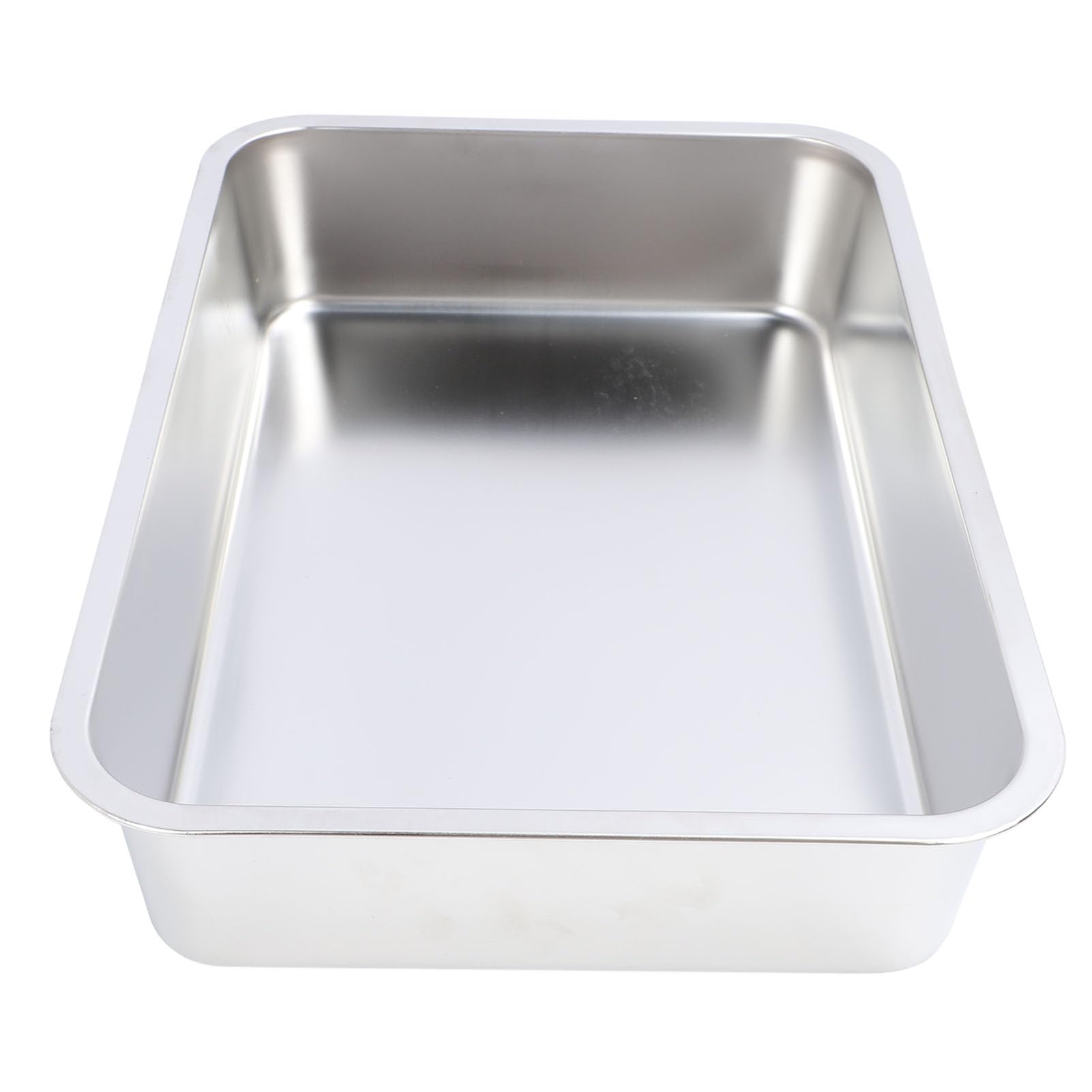 Lettiera per gatti in acciaio inossidabile grande, anti-ossidazione e design neutro al profumo, esterno semplice da mantenere e non adesivo per gatti/gatti/diversi (50 x 35 x 10 cm)