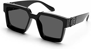 Fryloo Sonnenbrille Retro Millionaire Polarisierte Herren Damen Uv400 Luxus Quadratisch Designer Outdoor Driving Shades-großer Schwarzer-Versand Innerhalb Von 24 Stunden
