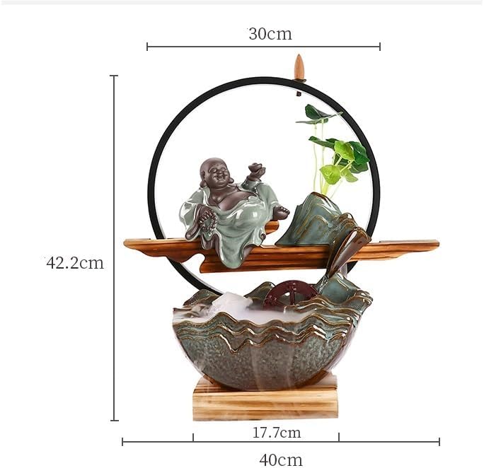 House Decorations Tabletop Fountain Creative Fountain Feng Shui Wheel Office Desktop Decoration Home Living Room Water Flow Device Fish Tank Desk Fountain