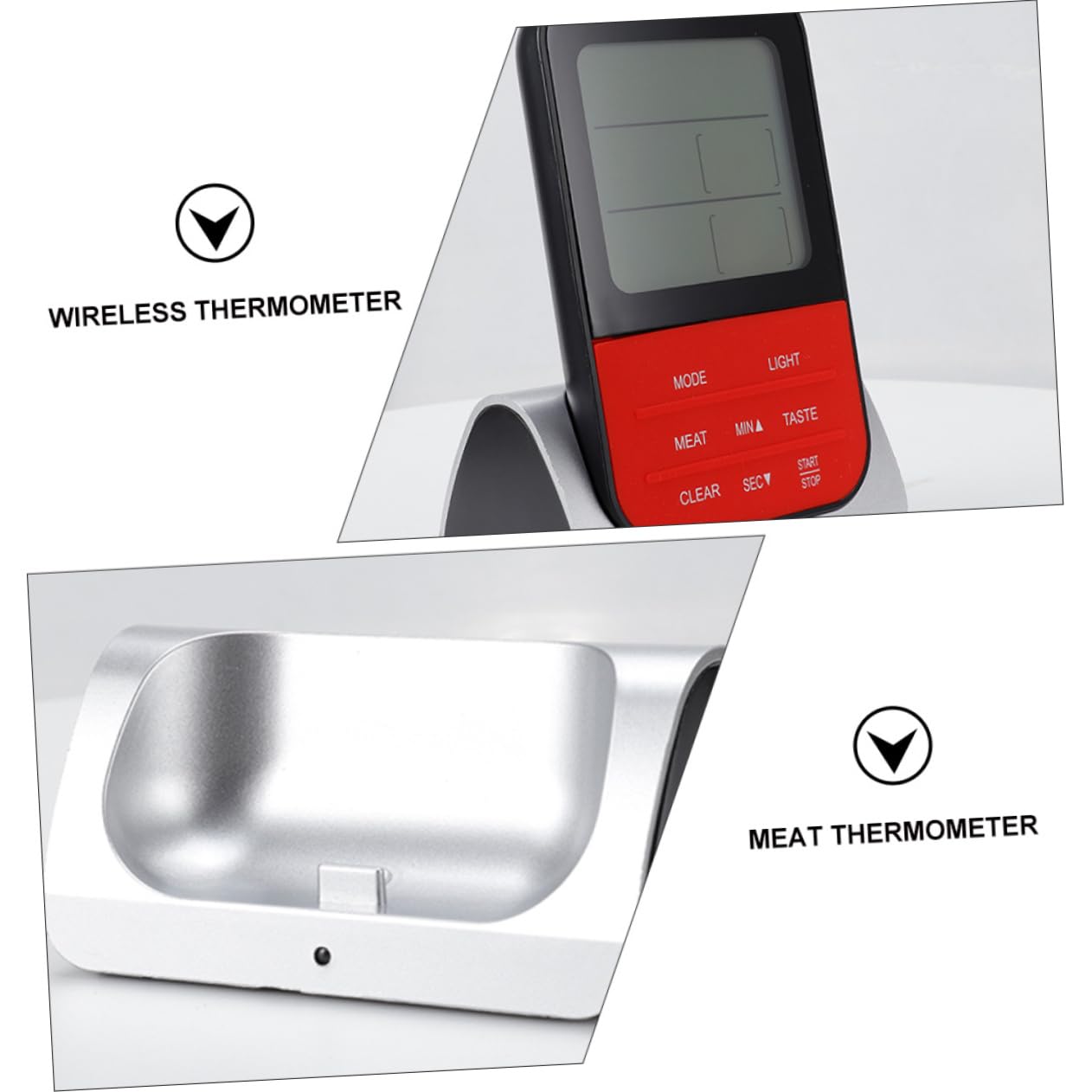 PRETYZOOM Termómetro Inalámbrico para Carne y Cocina, Control Remoto, sin Batería, Temperatura 0℃-250℃, para Asar, Hornear y Ahumar