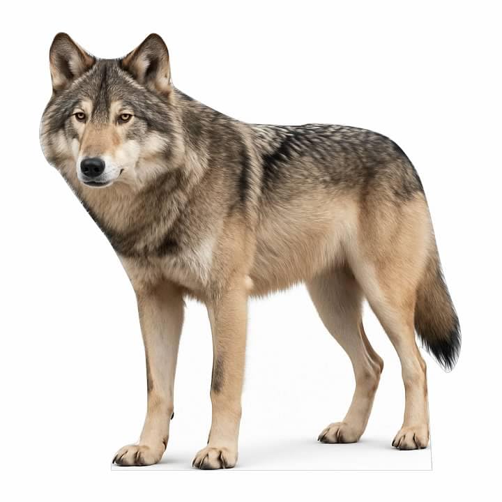 Image of Wolf 3FT Life Size Cardboard Cutout - A Fun Animal Standup for Photo Booths, Birthday Parties, and Events