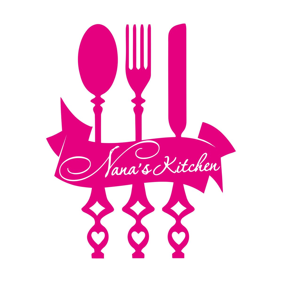 Vinyl Wall Stickers Kitchen Restaurant Spoon Knife Fork Kitchen Utensils 81x103.4cm Do not Damage the wall Surface Extra Large Rosered — image 1
