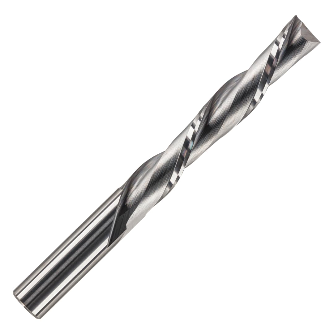 Rennie Tools - 10mm Cutting Diameter x 62mm Flute x 10mm Shank Solid Carbide Down Cut 2 Flute Spiral Router Bit / Cutter For Soft & Hard Woods, MDF, Laminated Plywood, Particle Board Etc. — image 1