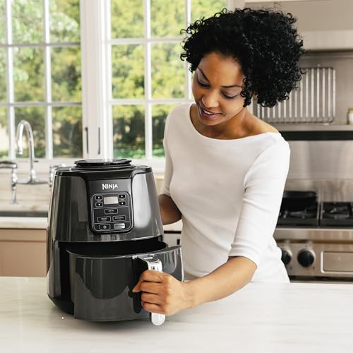 Ninja-Air-Fryer-AF100WM-Air-Fryer-Ceramic-Coated-Nonstick-Basket-Dehydrate-Reheats-for-Quick-Easy-Meals-4-Quart-Capacity-High-Gloss-Finish-BlackGray Ninja Air Fryer AF100WM Air Fryer Ceramic Coated Nonstick Basket Dehydrate Reheats for Quick Easy Meals 4 Quart Capacity High Gloss Finish BlackGray