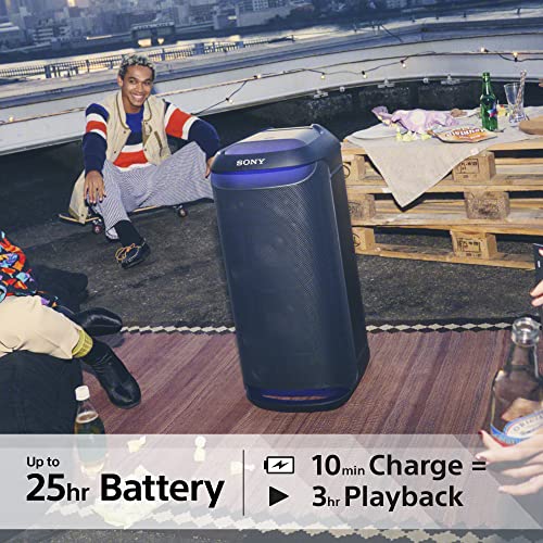 Sony SRS-XV800 Draadloze partyluidspreker met krachtig 360°-geluid en Mega Bass, batterijduur van 25 uur, draagbaar, voor binnen en buiten, verlichting, karaoke-zwart - Afbeelding 4