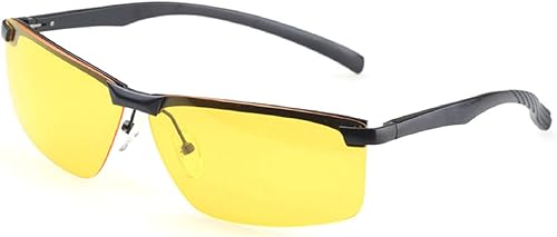 Miniatura 7 de mincl Lentes rectangulares de visión nocturna sin montura para conducción antirreflejos con marco Al-Mg para hombre