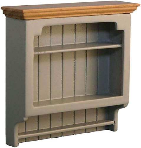 Dolls House Muebles de cocina en miniatura modernos de pared gris y pino