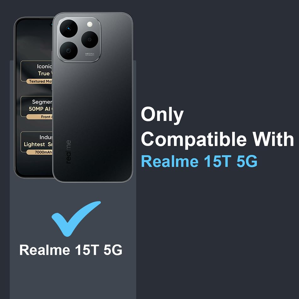 Image of Fashionury Crystal Clear Case for Realme Narzo 90 5G / Realme 15T 5G | Yellowing Resistance | Transparent TPU Silicone | Raised Camera Lips | Slim Transparent Cover