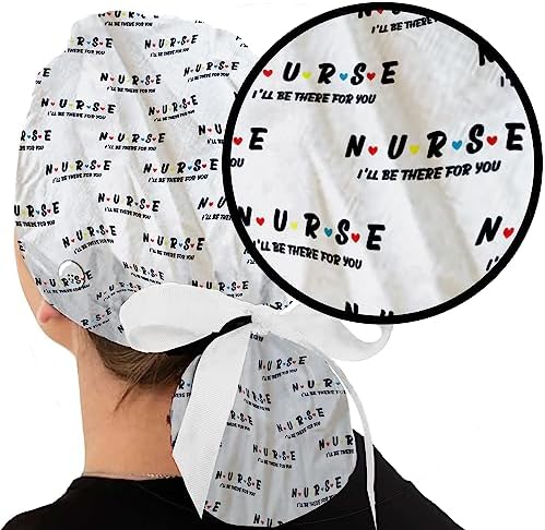 Scrub Caps for Women and Men with Buttons - Surgical Caps for Women - Bouffant Nurse Caps for Women - Scrub Hats for Nurses