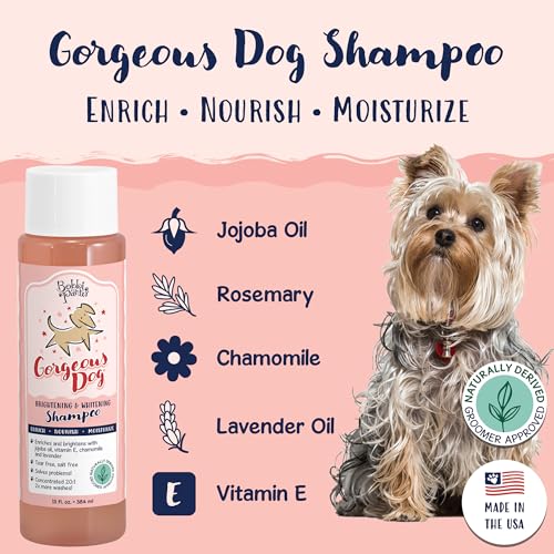 Image of Bobbi Panter Whitening Dog Shampoo Aloe Vera, Chamomile, Jojoba & Lavender - Brightening Natural Formula for All Coats, Enhances Shine & Softness, Tear-Free, 20:1 Concentrate, 13 oz (Case of 12)