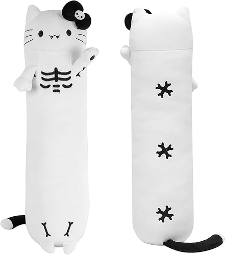 Pzwrsae Almohada larga de gato, bonita felpa suave y larga de gato de 22 pulgadas, se puede utilizar como almohada, cojín, almohada lumbar y