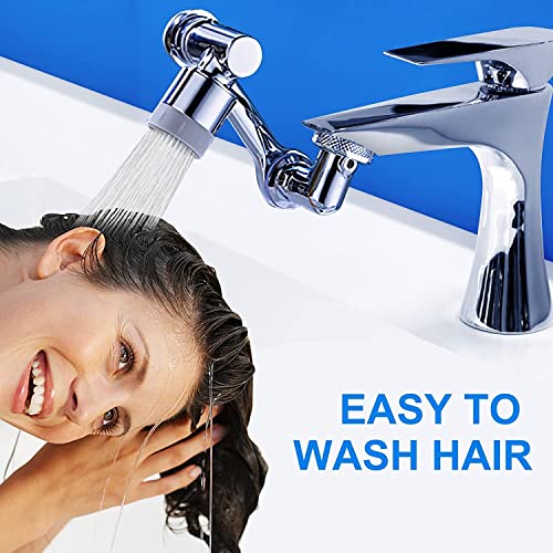Image of VENDERE Universal Splash Filter Faucet 1080 Large-angle Rotating Robotic Arm Faucet Extender Dual Sprayer Universal Rotating Faucet Aerator with 2 Modes Large Angle Sink Accessories.