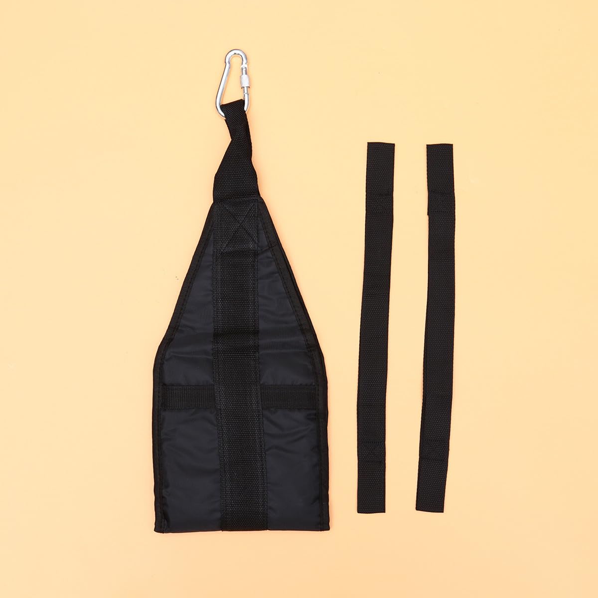Sling Straps Trainingsgürtel aus Strapazierfähigem Nylon mit Edelstahlhaken Bauchmuskel Trainingsgurt zum Aufhängen an Klimmzugstangen Schwarz für Krafttraining und Muskelaufbau