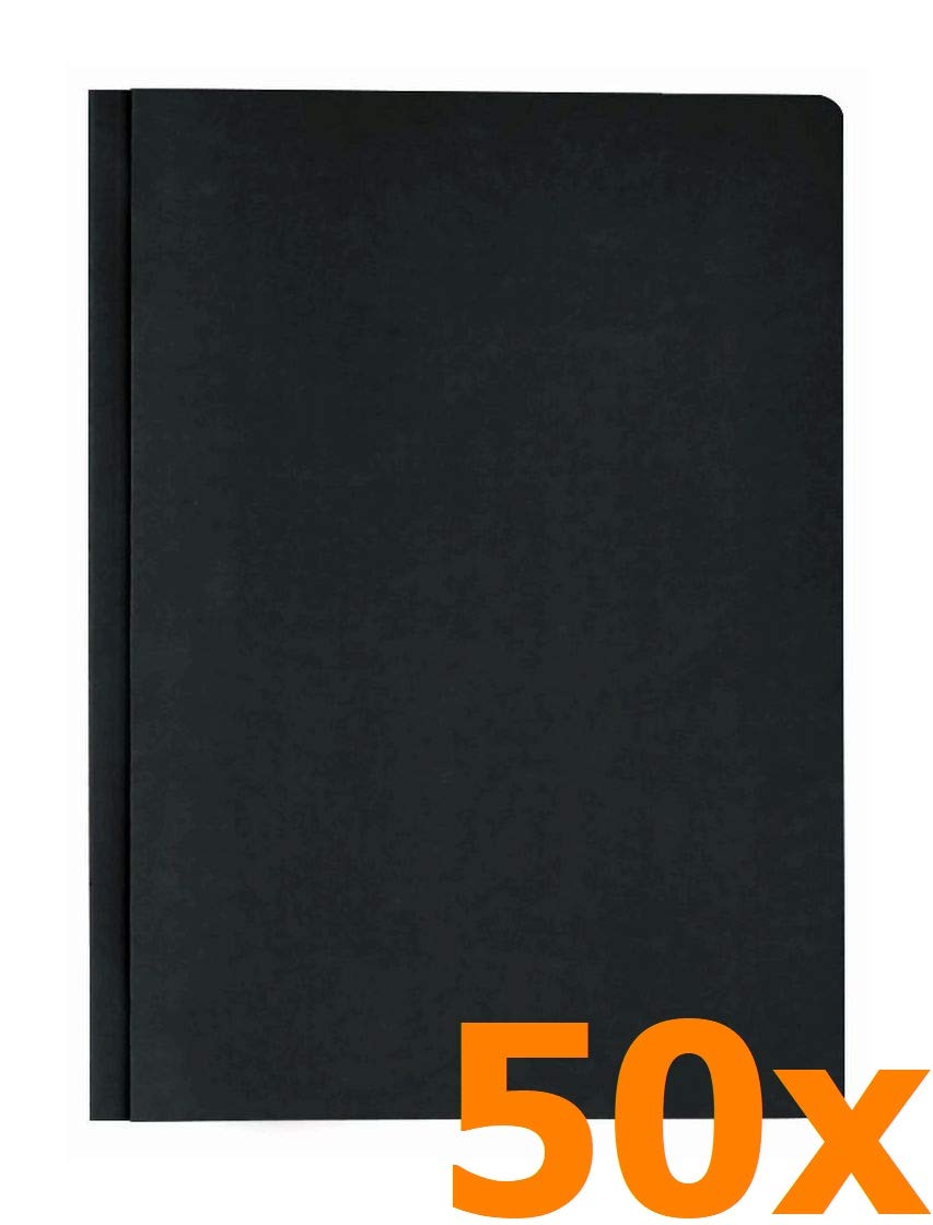 Elba 23462SW - Carpeta doble (320 g/m2, cartón manila, aproximadamente 200 hojas A4, 50 unidades), color negro