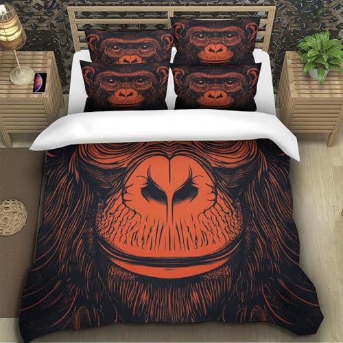 Chimpanzé housse de couette 3d parure de lit single microfibe - 5