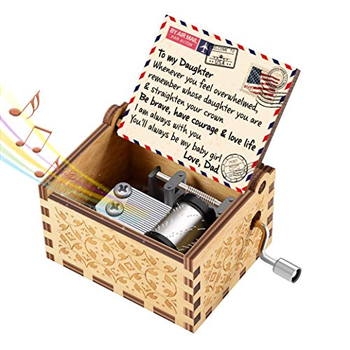 DOPTIKA Engraved Color Music Box for Daughter from Dad - Straighten Your Crown (MB-342-Daddau) Ideas for Her