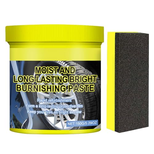 KOAHDE Car Tire Coating Wax,Tire Cleaner Cream,Waterproof Car Tire Wax,Coating Paste Tire Wax,Car Tire Refurbishment Wax,Tire Cleaner and Shine,Car Tire Refurbishment Black,Tire Coating Wax