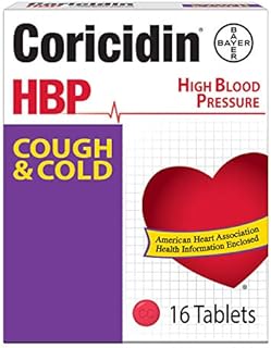 Coricidin HBP Decongestant-Free Cough and Cold Medicine for Hypertensives, Cold Symptom Relief for People with High Blood Pressure (16 Count)