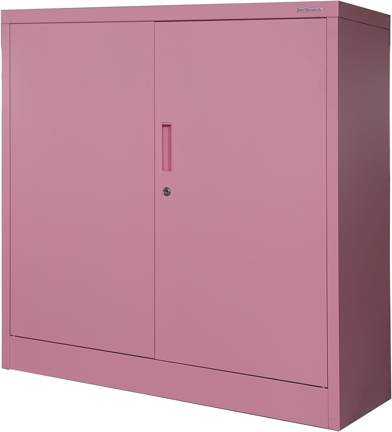 Jan Nowak Armadio da Ufficio C001B Archivio per Officina in Metallo Verniciato a polvere Chiudibile 92,5 cm x 90 cm x 40 cm (Rosa)
