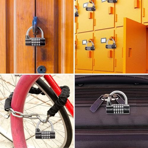 Image of Istara Heavy Duty 5-Digit Combination Steel Padlock | Resettable Code Lock with 100,000 Combinations & Hardened Steel Shackle | High Security Metal Padlock for Gym, Locker, Gate & Travel (Model-3)