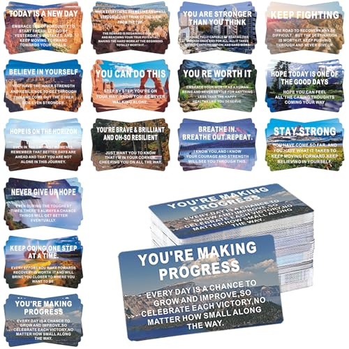 SMOQYKBW 300 Recovery Encouragement Cards, Inspirational Motivation Affirmation Cards, 3.5 x 2...