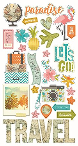 You Are Here! Chipboard Stickers 6