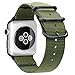 Produktbild Fintie Armband kompatibel mit Apple Watch SE/Series 6 5 4 3 2 1 44mm 42mm - Premium Nylon atmungsaktive Sport Uhrenarmband verstellbares Ersatzband mit Edelstahlschnallen, Olive