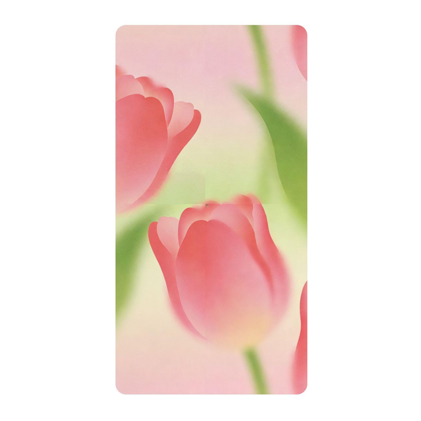 Sábanas para cuna de bebé con patrón verde de tulipanes rojos primaverales para niños y niñas, sábanas de algodón suaves y transpirables para decoración de guardería, 1 paquete de decoración para cuna
