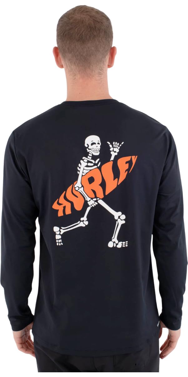 Hurley Men's Long-Sleeved Surf Lycra - Flamengue T-Shirt Hombre