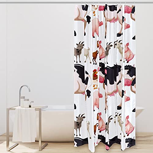Rideau de douche animaux de la ferme 183x183 cm imperméable et lavable