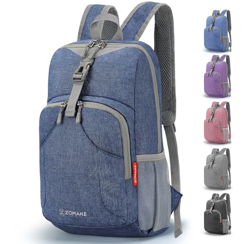 ZOMAKE Piccolo Zaino Leggero da 10L - Zaino da Viaggio Piccolo Zaino da Trekking Zaino da Passeggio Mini Zaino da Giorno per Donna Uomo(Blu Marino)