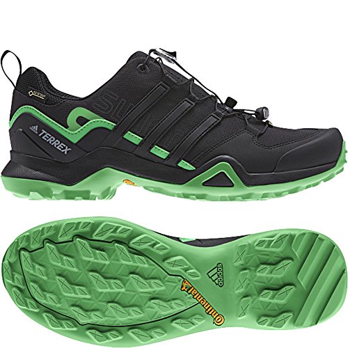 adidas Men's Terrex Swift R2 GTX, Black/Black/Green, 9 D