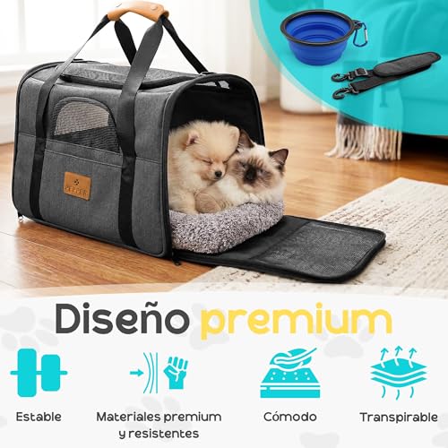 Transportín perro pequeño cómodo con correa ajustable para evitar dolores de espalda 6