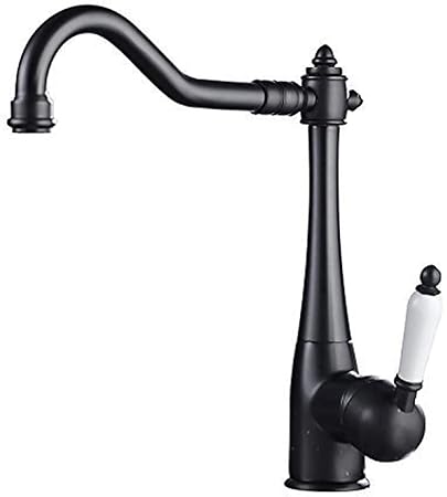 Kitchen Faucet Black Traditional Period Single Ceramic Lever Kitchen Sink Faucet Mixer Tap One Hole Wet Bar Sink Faucet Oil Rubbed Bronze