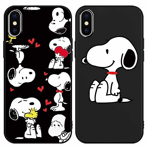 2 pezzi Cover per iPhone X XS 5.8 Custodia Morbide Cute Cartone Animato Disegni Protettivo Opaco Bumper Ultra Sottile Case Custodie per XS silicone tpu