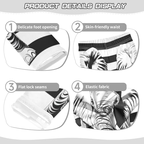 White Black Stripes Elephant Girls Casual Leggings for Kids Printed Long Pant Bottoms Stretch and Soft3