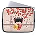 Produktbild 10-10.8 Inch Computer Case for Women Trendy Red Sakura Kokeshi Doll Japanese Geisha Computer Case for Laptop Protective Neoprene Waterproof Cases for Dell HP Samsung Both Sides