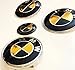 GLOSS BLACK and CHROME GOLD Sticker Overlay Vinyl for All BMW Emblems Caps Logos Roundels