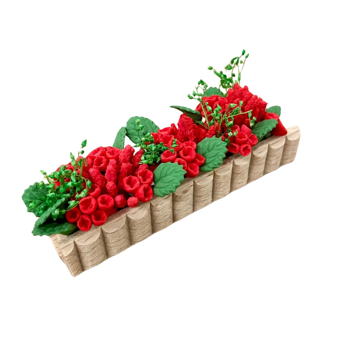 Dolls House Window Box with Trailing Geraniums (D4200) - 1:12 Scale Miniatures | Minimum World