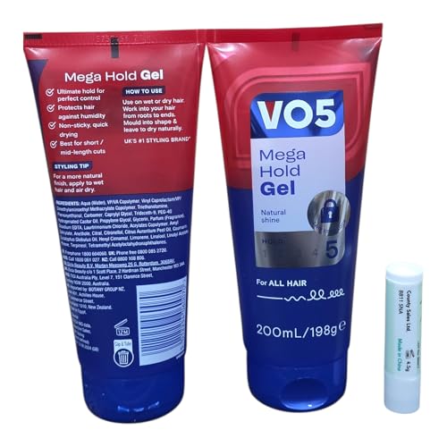 VO5 Mega Hold Gel 200ML Extra Hold Styling Gel gives you Extra Strong Control Perfectly Groomed 24HR Twin Pack With Free Aloe Vera Lip Balm - Image 5