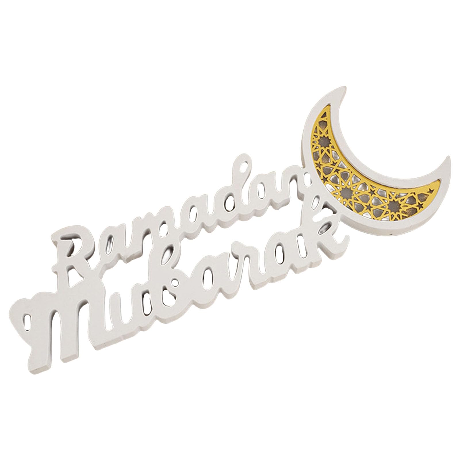 Woedpez Intricately Carved Eid Letter Sculpture Home Decoration Muslims Accessories Dining Table Ornament for Kitchen Use Home Decoration for Eid