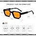 SUNBSR Retro Rectangle Sunglasses for Men Women Trendy Small Square Thick Frame Sun Glasses 90s Vintage Shades （Black/Orange）