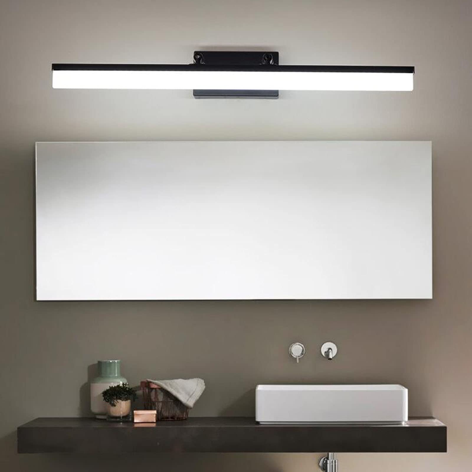 Badspiegellampen Led Badezimmerspiegel Frontleuchte Wasserdicht Ip44 Led Bildbeleuchtung Make-Up Wandleuchte Einstellbare Badspiegelschrankleuchte Wandleuchte/White Light/60Cm