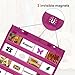 PATIKIL Magnetic Pocket Chart, Small Pocket Chart Mini Double Sided Classroom Pocket Chart Organizer Wall Hanging for Classroom Supplies, Plum Red