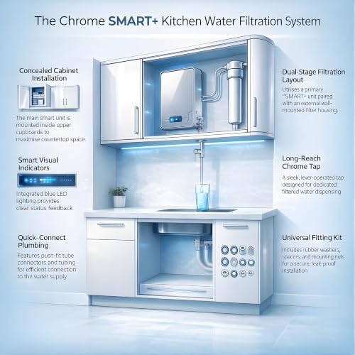 Image of AMPEREUS RO Tap Extender for Water Purifier, Premium Stainless Steel RO Faucet Attachment for Easy Water Flow, Splash-Free Design, Durable Tap Extender for Kitchen Use
