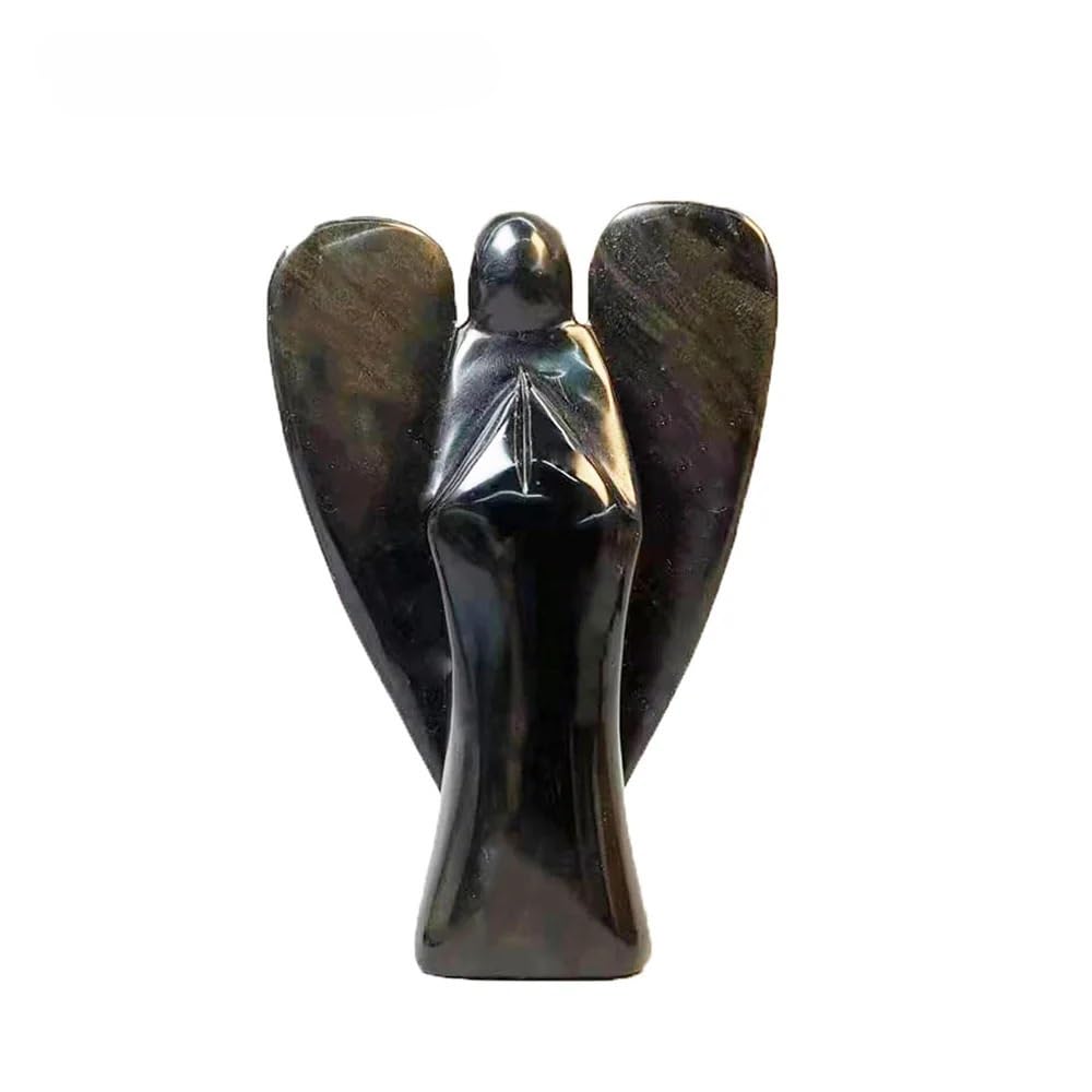 Crystal Angels Carving Craft Sculpture Obsidian Ornament Figurine for Home Decor Gift