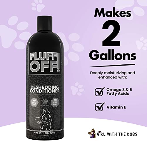 Fluff Off! By Girl With The Dogs, Natural Deshedding Dog/Cat Conditioner, 16 Oz, Made In Usa 8 Wks+ #TOP6