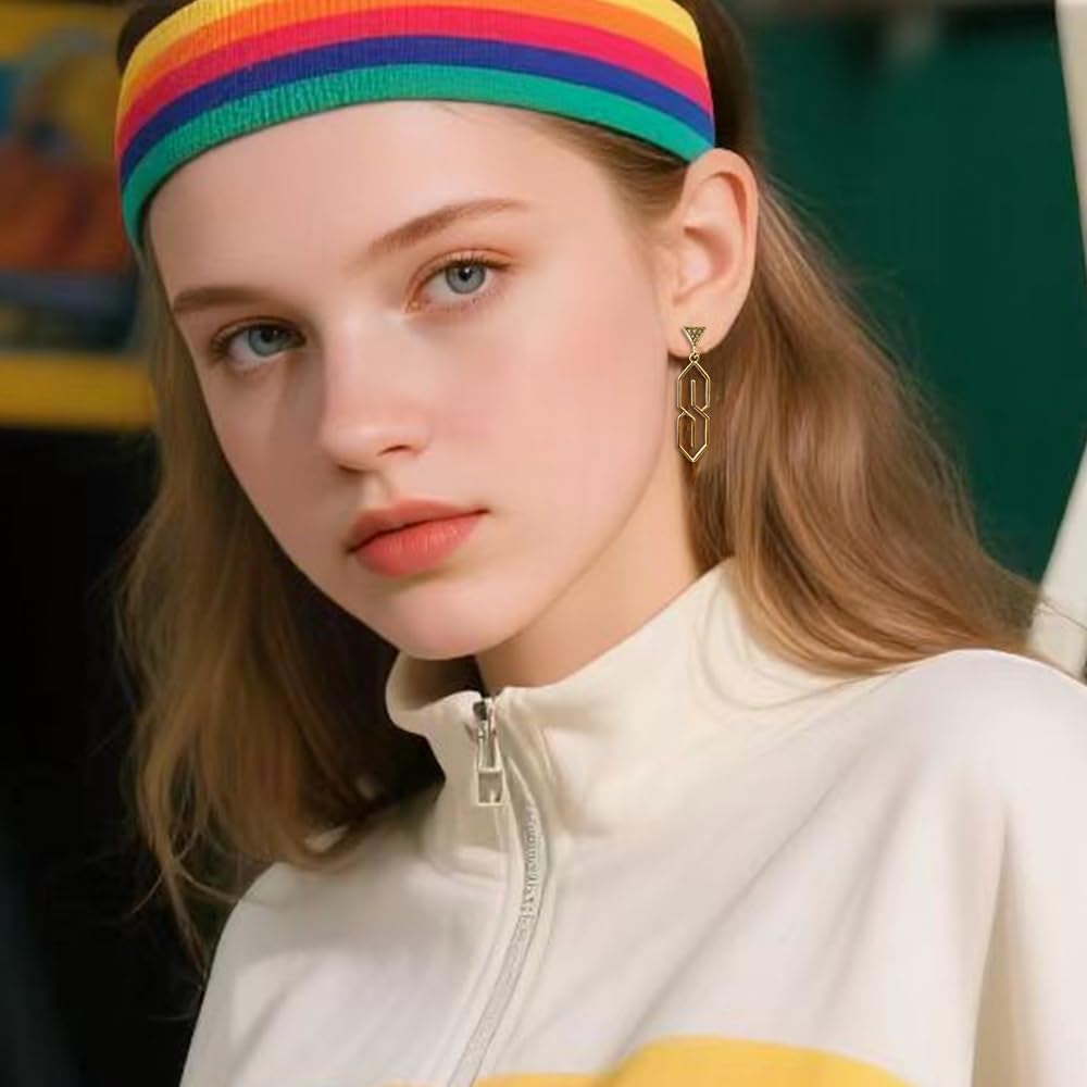 80s 90s Dangle Earrings for Women | Retro Lightning Gold Plated Acrylic S Earrings | 80s 90s Theme Party Outfits Jewelry - Image 4