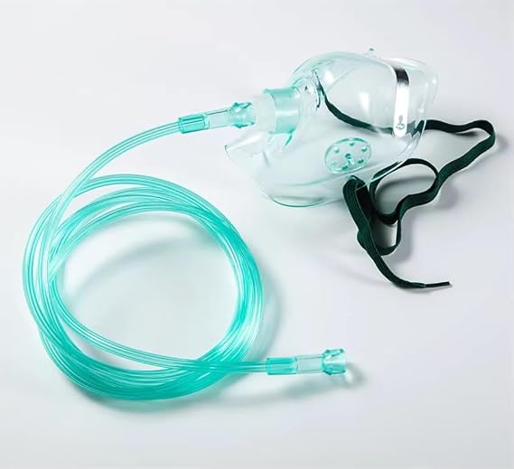 yuwell Adult Oxygen Mask with 6.6' Tubing and Adjustable Elastic Strap - 2 Packs